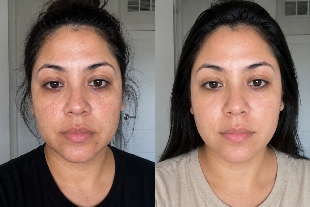 Before / After - Carolina V., 32 · 8 weeks