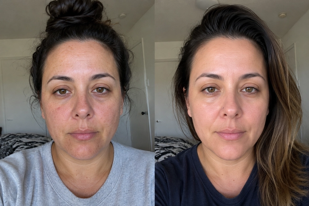 Before / After - Paola M., 41 · 6 weeks